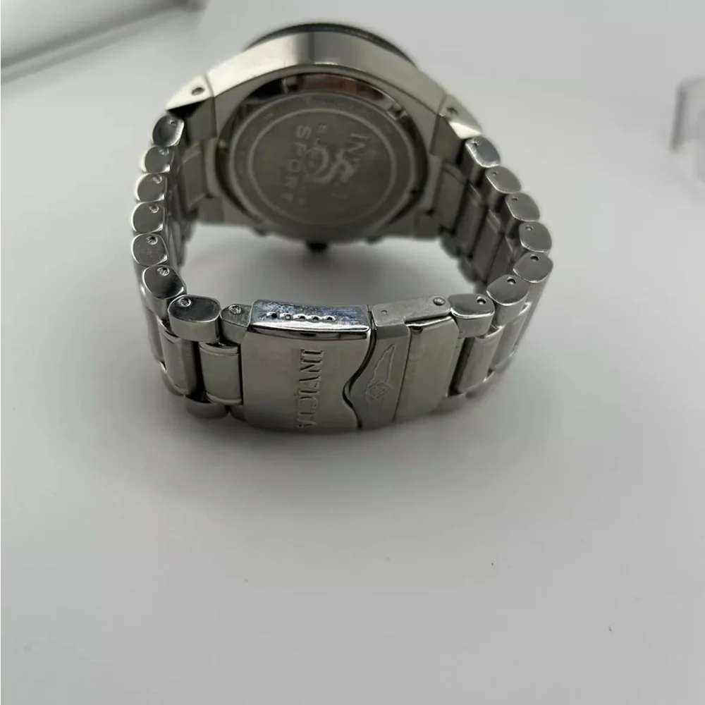 Invicta Men's Silver and Black Chronograph Watch
